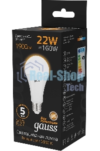 Лампа светодиодная Gauss A70 22Вт 3000К E27