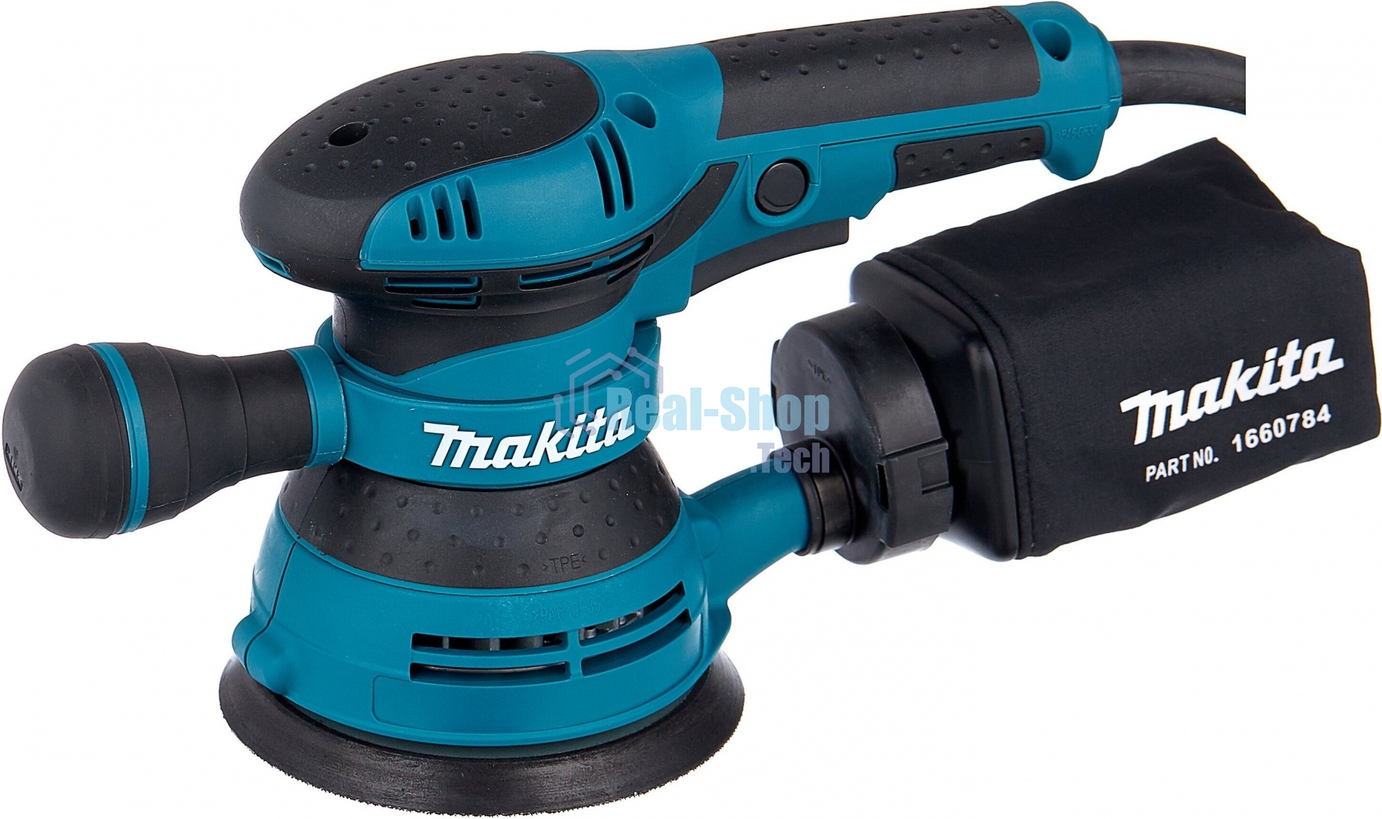 Эксцентриковая шлифовальная машина Makita BO5040 ЭШМ,300Вт,ф125мм,12000об\м,ампл-2.8мм,1.4кг,кор,п\сборник,доп.рукоятка