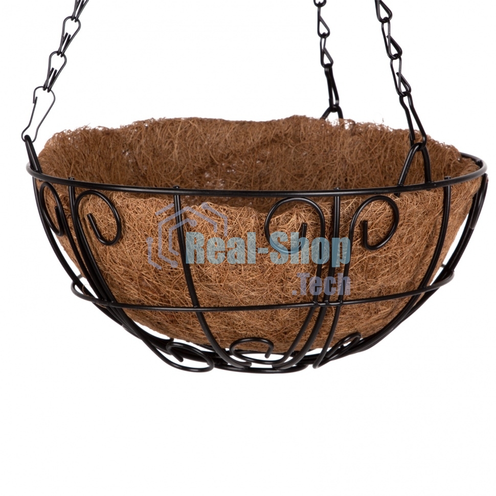 Кашпо подвесное с декором Palisad с кокосовой корзиной, диаметр 25 см