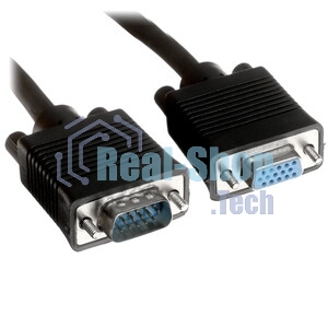 Кабель-удлинитель VGA Pro Cablexpert CC-PVGAX-1.8M, 15M/15F, 1.8м, экран, феррит. кольца, пакет