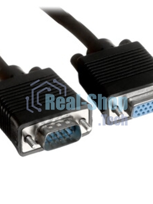 Кабель-удлинитель VGA Pro Cablexpert CC-PVGAX-1.8M, 15M/15F, 1.8м, экран, феррит. кольца, пакет