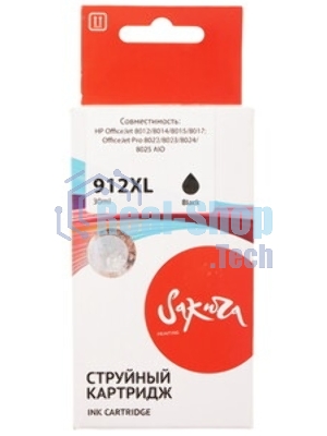 Картридж струйный Sakura 3YL84AE (№912XL Black) для HP, черный, 30 мл., 825 к.