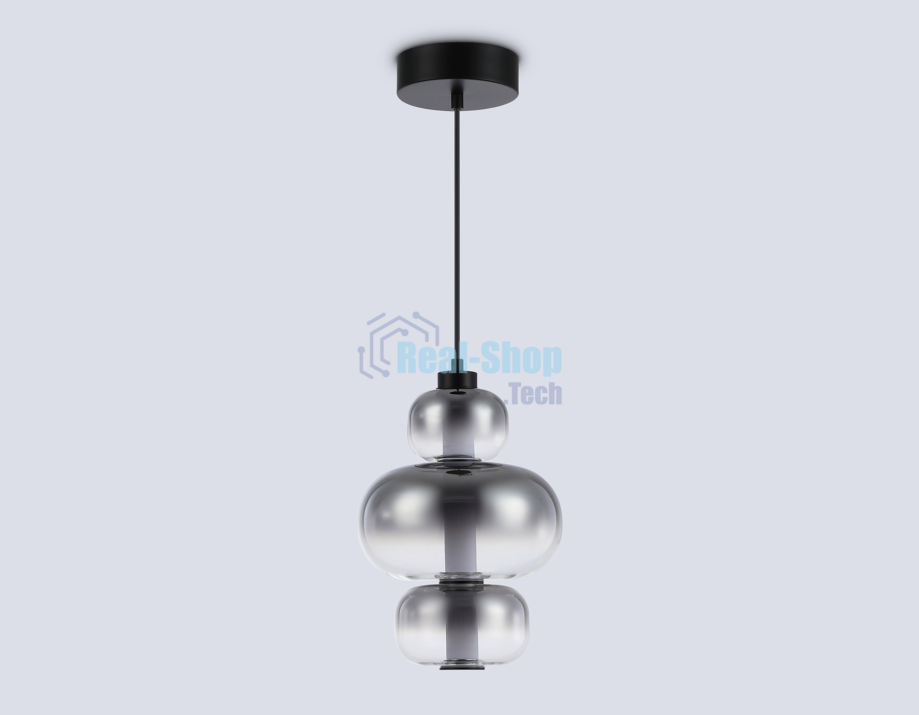 Подвесной светодиодный светильник Ambrella light LH11057 BK/SM черный/дымчатый 18W 3000K D230*350