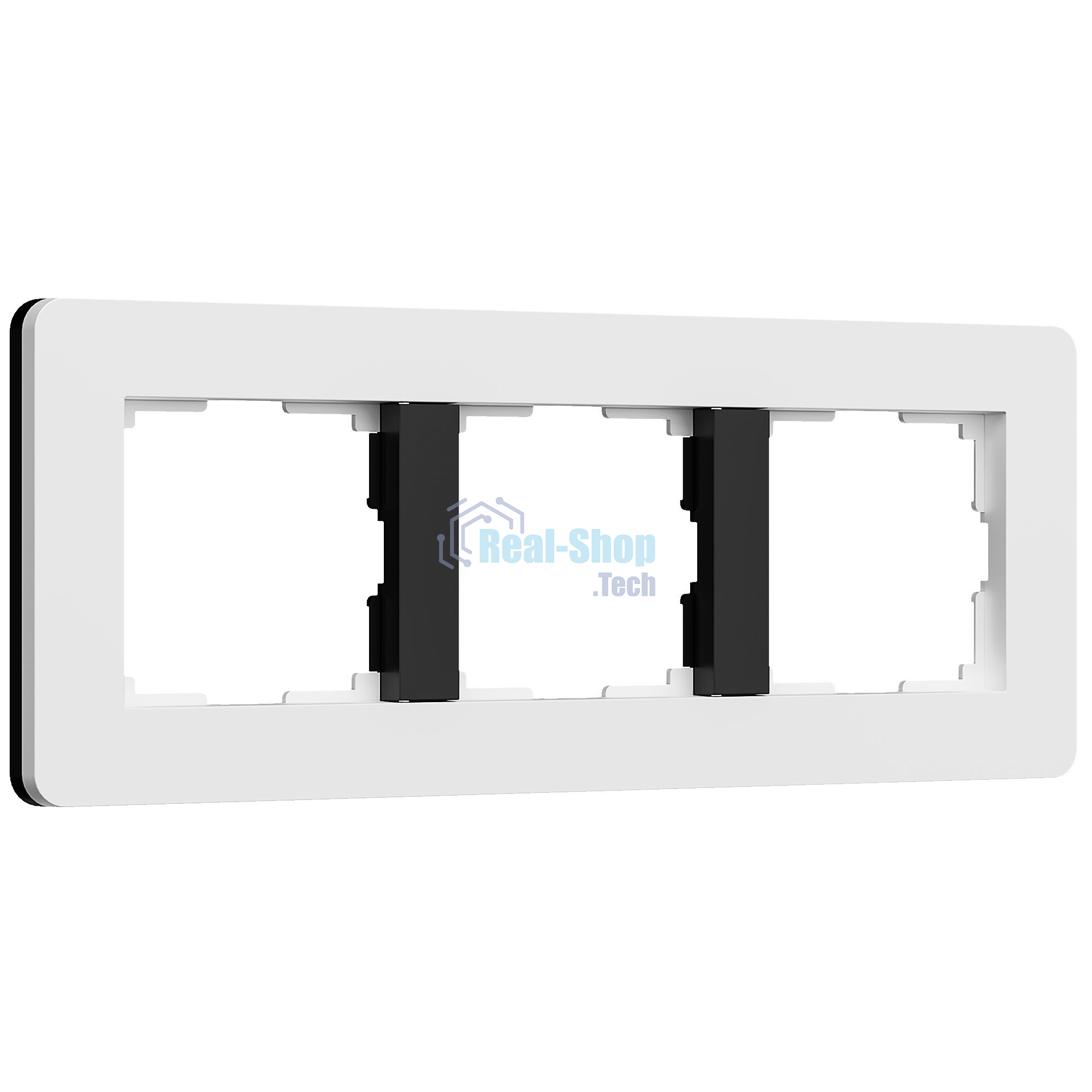 Рамка на 3 поста Split (белый/черный, soft-touch) W0033068