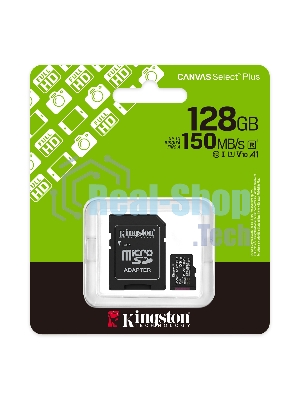 Флеш карта microSDXC 128Gb Kingston SDCS3/128Gb Canvas Select Plus + adapter