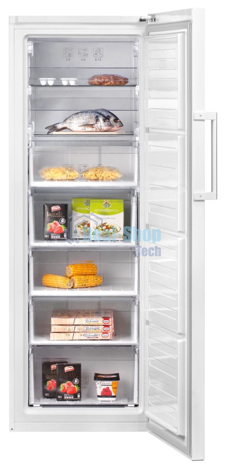 Морозильная камера Beko RFSK266T01W, белый, 240 л, 4 ящика
