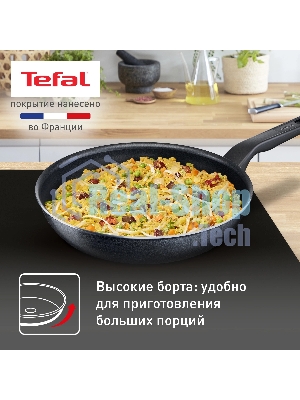 Сковорода Tefal Force 4218924 круглая 24см покрытие: антипригарное ручка несъемная (с крышкой) черный (9100048321)