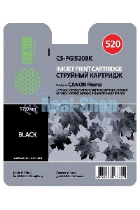 Картридж струйный Cactus CS-PGI520BK черный (16 мл) для Canon Pixma MP540/MP550/MP620/MP630/MP640/MP660/MP980/MP990/MX860/iP3600/iP4600/iP4700