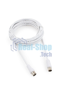Кабель телевизионный Cablexpert, CCV-515-W-5M, Coaxial M/F, белый, 5м
