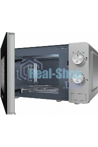 Микроволновая печь Gorenje MO20E1S серебристый, 20 л, 800 Вт, переключатели - поворотный механизм