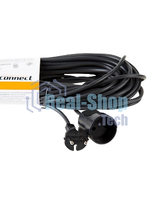Удлинитель-шнур PROconnect ПВС 2х0.75, 20 м, б/з, 6 А, 1300 Вт, IP20, черный
