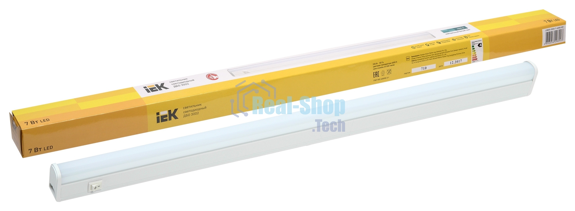 Светильник Iek LDBO0-3002-7-4000-K01 светодиодный ДБО 3002 7Вт 4000К IP20 572мм пластик