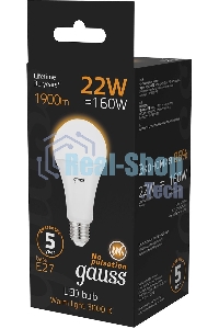 Лампа светодиодная Gauss A70 22Вт 3000К E27
