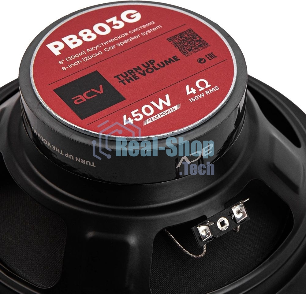 Колонки автомобильные ACV PB-803G 450Вт 90дБ 4Ом 20 см (8 дюйм) (ком.: 2 кол.) коаксиальные трехполосные