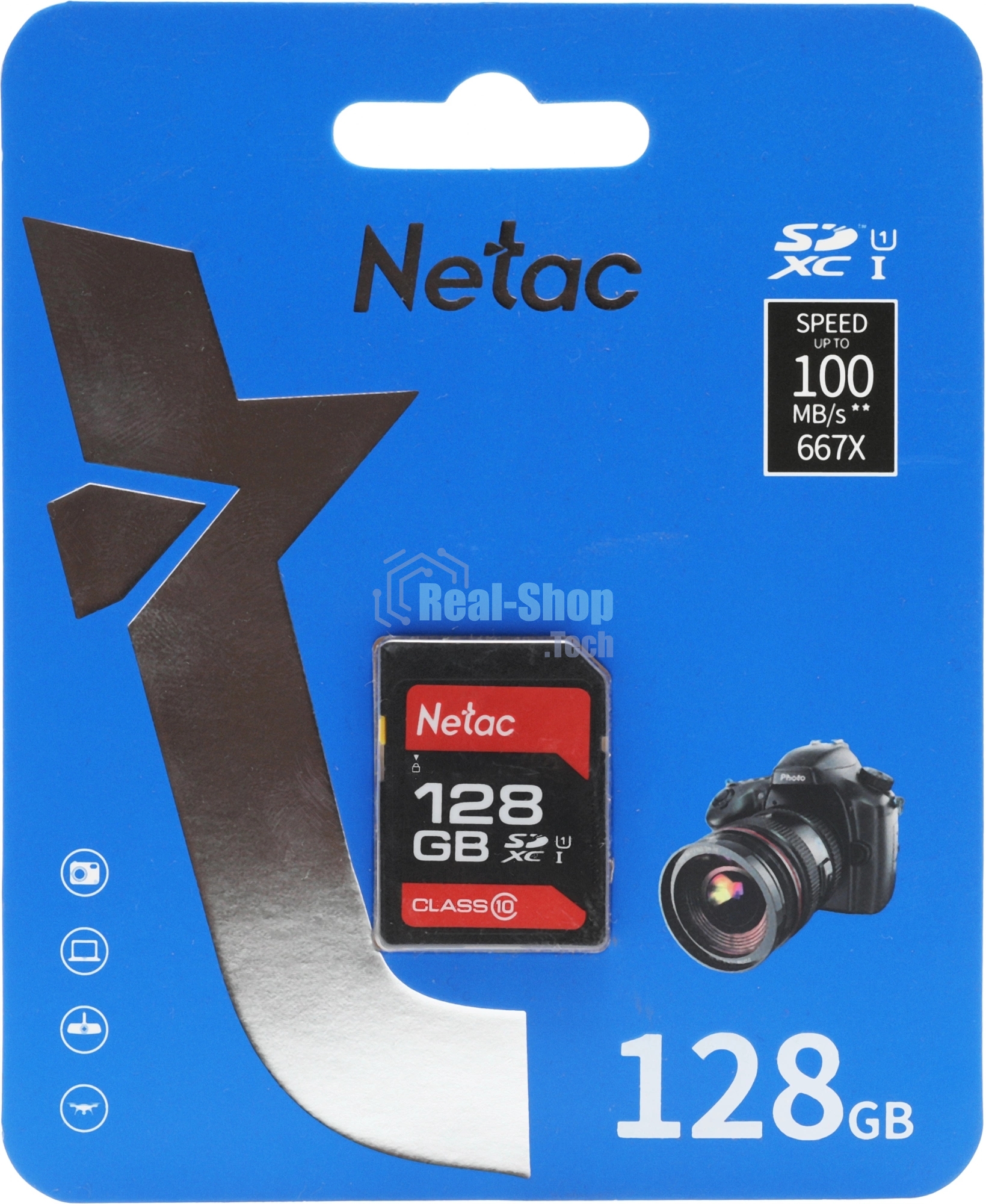Флеш карта Netac P600 SDHC 128Gb U1/C10 up to 80Mb/s, retail pack