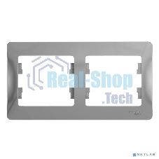 Рамка 2-м Glossa горизонт. алюм. SchE GSL000302