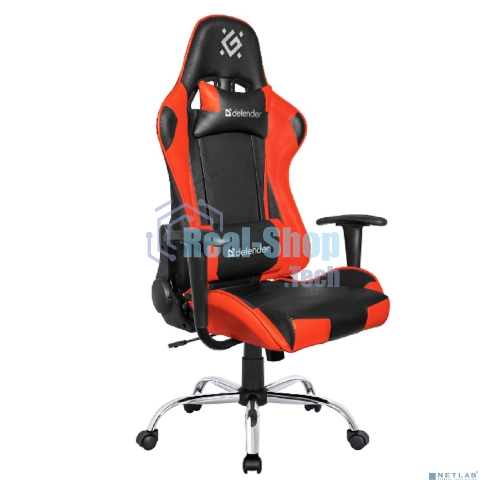 Кресло игровое Defender Azgard черный/Красный, полиуретан, 60 мм