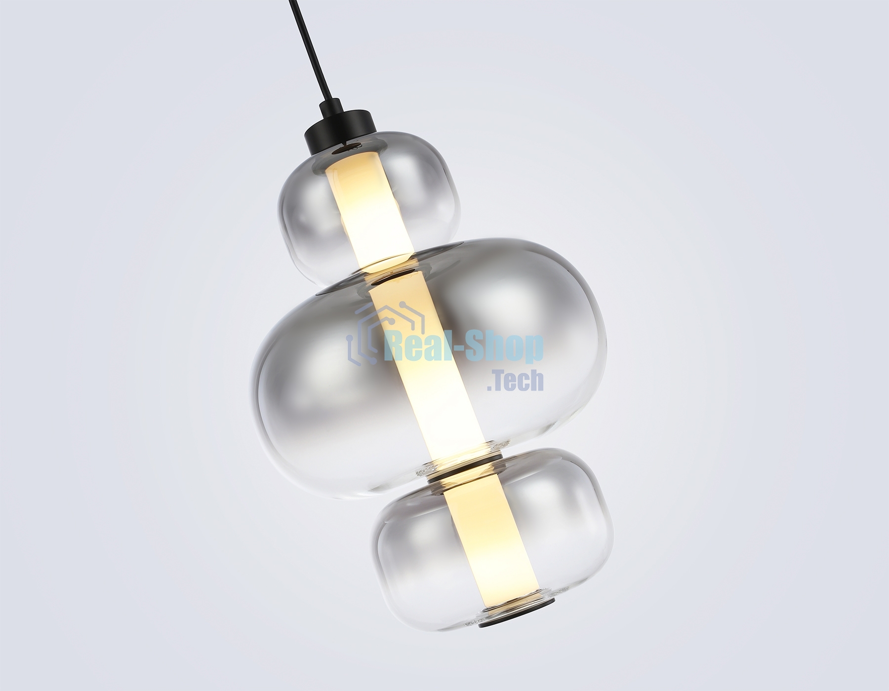 Подвесной светодиодный светильник Ambrella light LH11057 BK/SM черный/дымчатый 18W 3000K D230*350