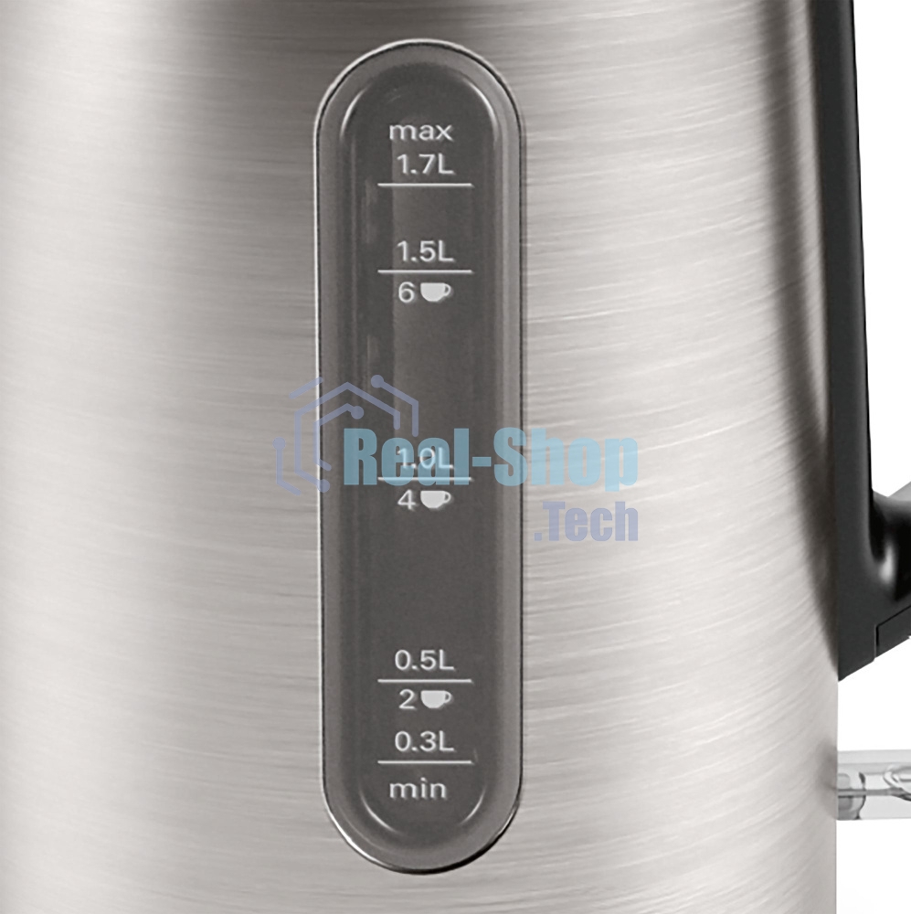 Чайник электрический Bosch TWK4P440 черный, 1.7 л, 2400 Вт, скрытый нагревательный элемент