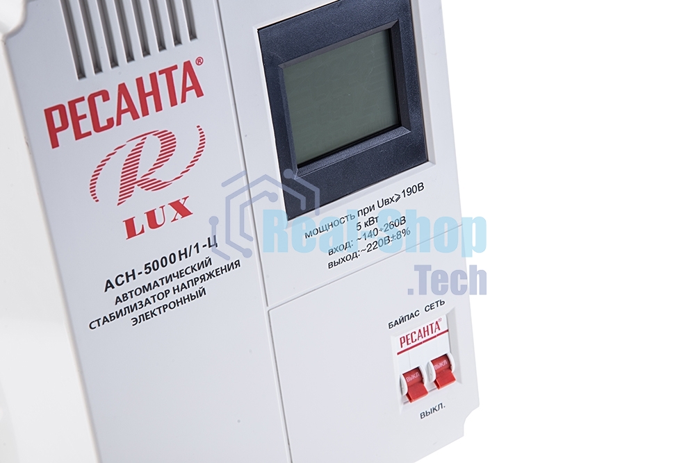 Стабилизаторы напряжения Ресанта АСН-5 000 Н/1-Ц 63/6/16 Стабилизатор Lux 220В±8%, Габариты 260х155х310, Вес 8кг