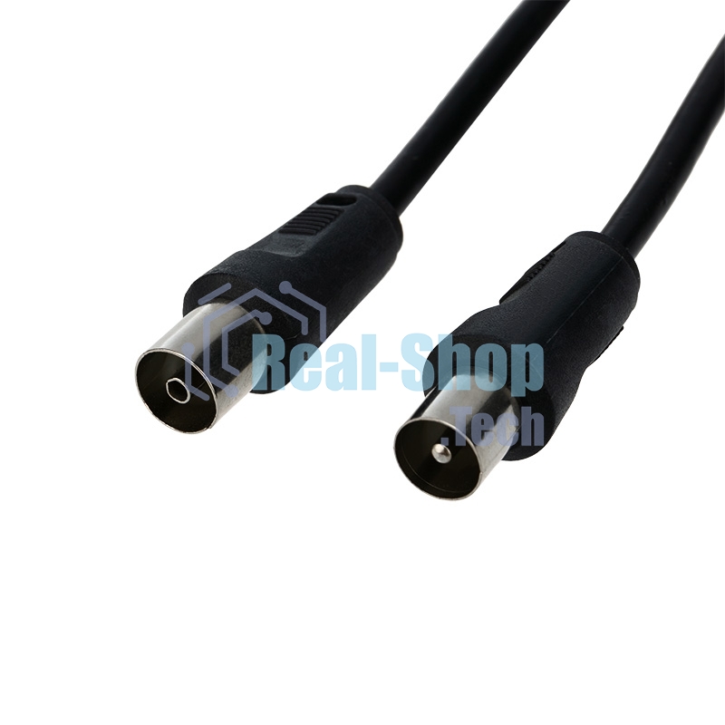 Шнур ТВ гнездо - ТВ штекер, длина 1,5 метра, черный Rexant