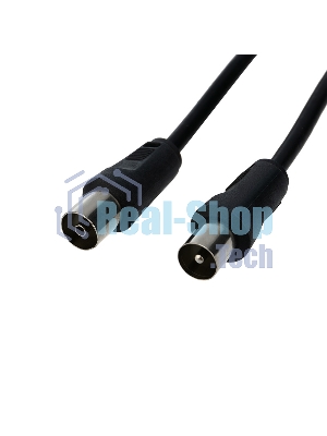 Шнур ТВ гнездо - ТВ штекер, длина 1,5 метра, черный Rexant