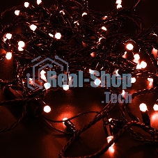 Гирлянда Neon-night Нить 10м, постоянное свечение, черный ПВХ, 230В, красный