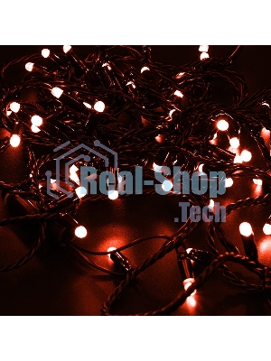 Гирлянда Neon-night Нить 10м, постоянное свечение, черный ПВХ, 230В, красный