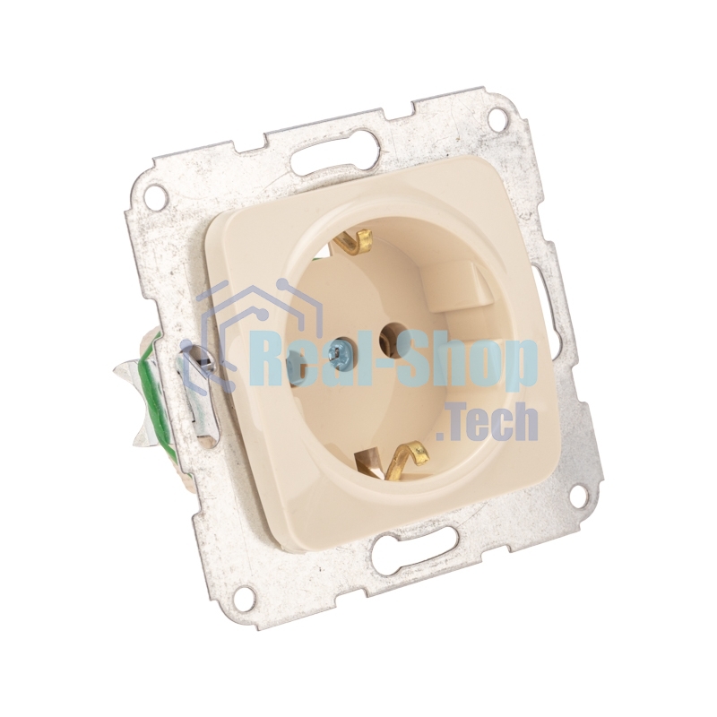 Розетка Kranz 1-ая DEA с/з с/у 16А мех. бежевый (1/10/120)