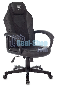 Кресло игровое Zombie GAME 17 черный, текстиль/эко.кожа, крестовина пластик