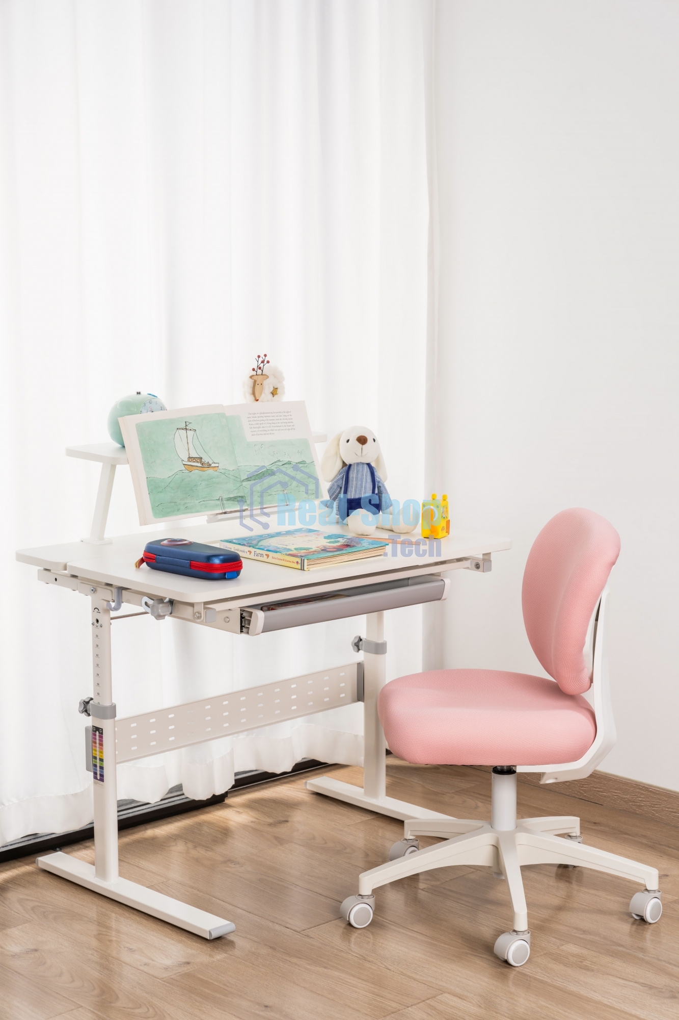 Кресло детское Cactus CS-CHR-3594PK розовый крестов. пластик белый