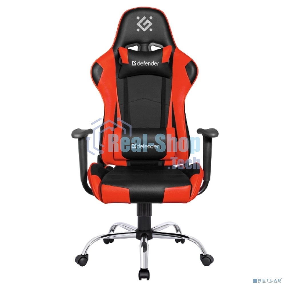 Кресло игровое Defender Azgard черный/Красный, полиуретан, 60 мм