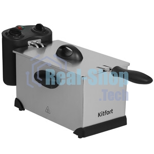 Фритюрница Kitfort KT-4052 серебристый/чёрный, 2000 Вт, 3 л, 0.5 кг, съёмная чаша