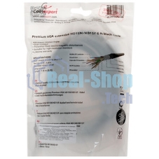 Кабель-удлинитель VGA Pro Cablexpert CC-PVGAX-1.8M, 15M/15F, 1.8м, экран, феррит. кольца, пакет