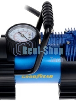 Компрессор GOODYEAR GY000102 GY-35L 35 л/мин Мощность - 168 Вт, Производительность - 35 л/мин, Максимальное токопотребление - 14 А, Максимальное давление - 7 Атм, Длина провода питания: 3 м, Длина воздушного шланга: 1 м. Сумка и набор переходников в комплекте.