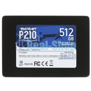 Накопитель SSD Patriot P210, 512Gb, SATA III, 2.5