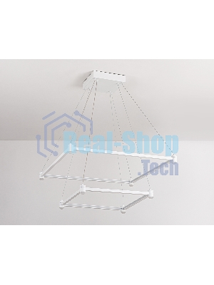 Подвесной светодиодный светильник Ambrella light FL5595/2+8 WH белый 60W 3000K/4200K/6400K 600*600*1300 (без ПДУ)