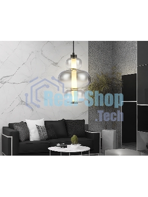 Подвесной светодиодный светильник Ambrella light LH11057 BK/SM черный/дымчатый 18W 3000K D230*350