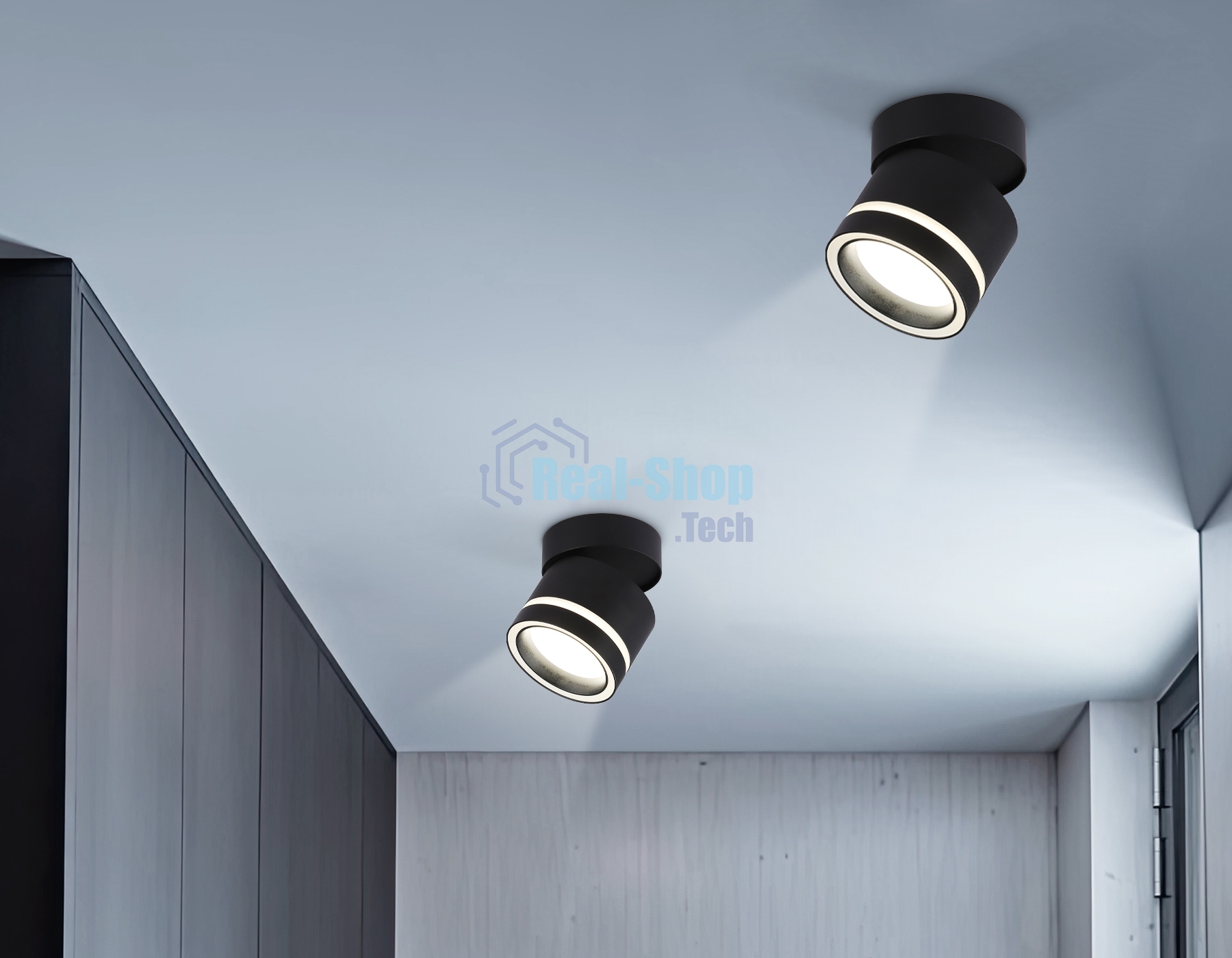 Светильник Ambrella light TA1445 BK/FR черный/белый матовый GX53 max 12W D85*90