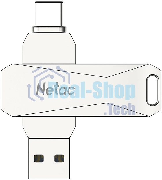 Флешка USB Netac U782C NT03U782C-128G-30PN dual USB 3.0+TypeC 128Gb, retail version