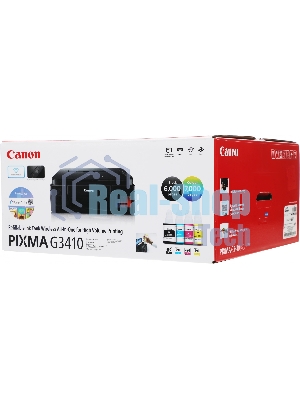 МФУ струйное Canon PIXMA G3410 (2315C009), A4, цветное, печ. 8.8 стр/мин (ч/б) 5 стр/мин (цвет), скан. до 19 стр/мин., 4800x1200 dpi (принтер) 1200х600 dpi (сканер), USB, Wi-Fi