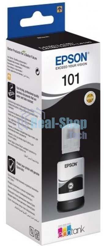 Картридж струйный Epson L101 C13T03V14A черный (127мл) для Epson L4150/L4160/L6160/L6170/L6190