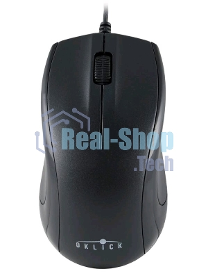 Мышь проводная Oklick 185M черный, 1200 dpi, USB, кнопки - 3