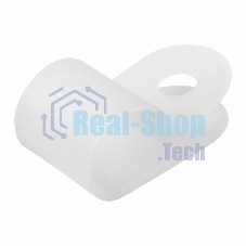 Кабельная скоба под винт Rexant 9 мм, белая, упаковка 50 шт.