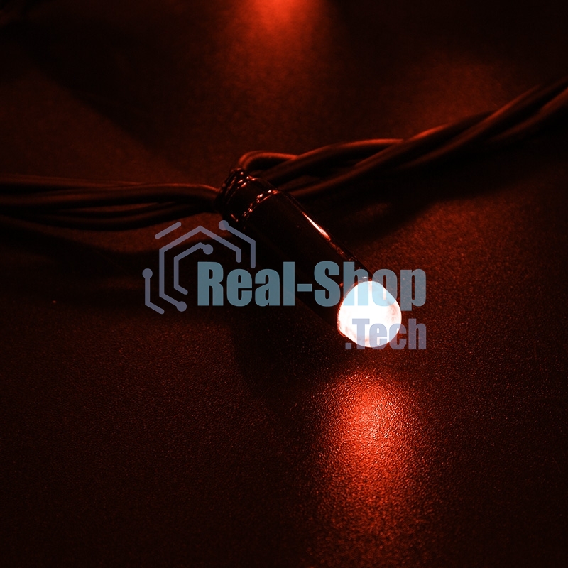 Гирлянда Neon-night Нить 10м, постоянное свечение, черный ПВХ, 230В, красный