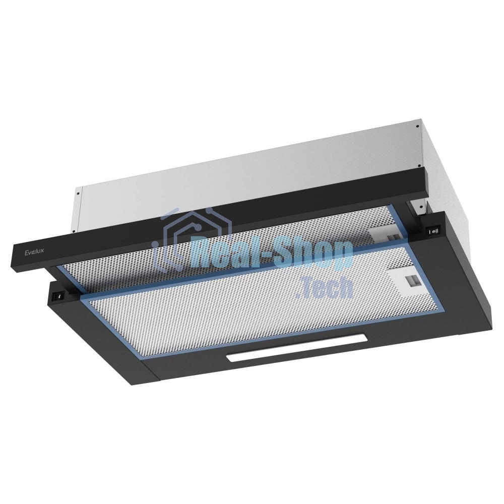 Вытяжка встраиваемая Evelux TEL 60 B черный, 60 см, 670 куб. м/ч, 46 дБ