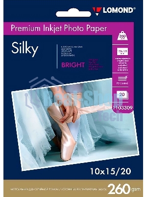 Фотобумага Lomond 1103309 10x15/260г/м2/20л./ярко-белый атласная для струйной печати