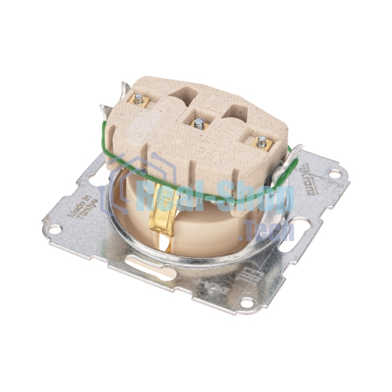 Розетка Kranz 1-ая DEA с/з с/у 16А мех. бежевый (1/10/120)