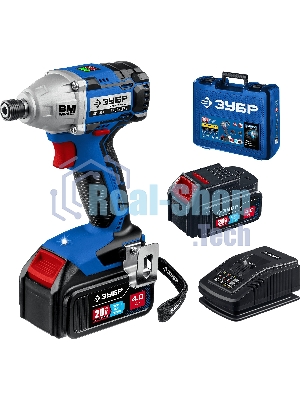 Гайковерт Зубр 20В бесщеточный, 2 АКБ (4А·ч), в кейсе, Профессионал. Gb-250-42