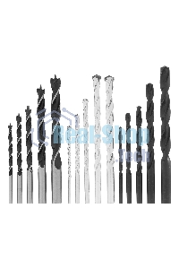 Набор сверл по бетону, металлу, дереву Sparta 4-5-6-8-10 мм, 15 шт. пласт. бокс, цилин.хвостовик